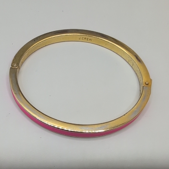 J. Crew Pink and Gold Enamel Bangle Bracelet - Picture 4 of 8
